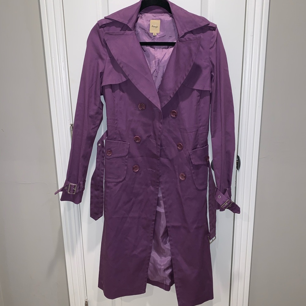 Purple trench coat. - Picture 1 of 8